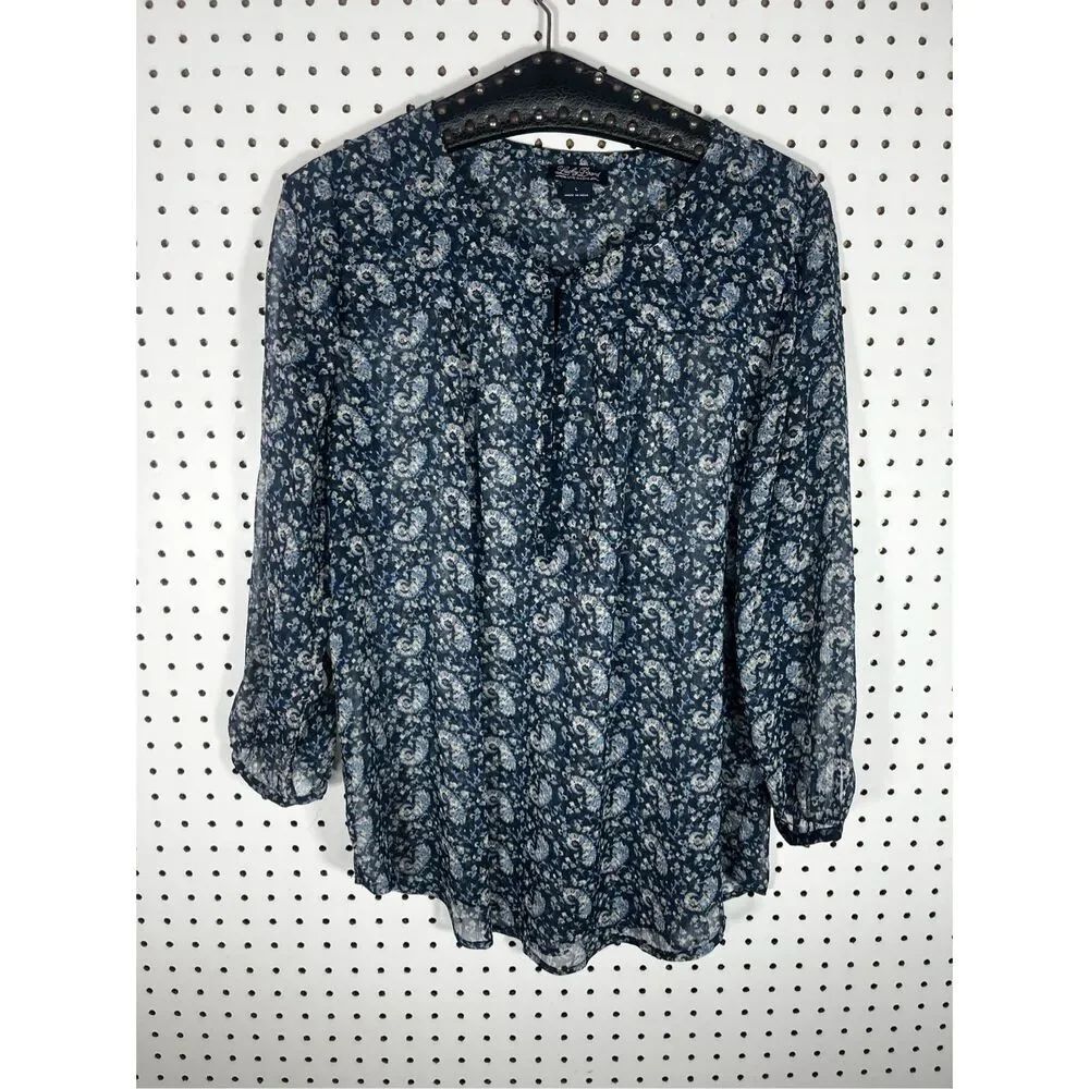 Lucky Brand floral tunic top size L